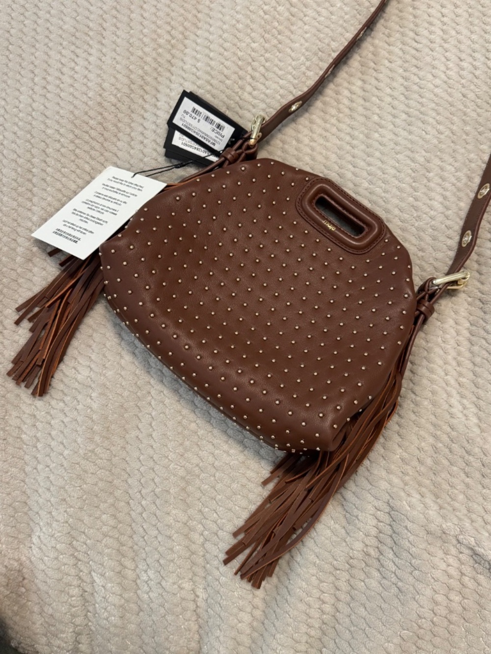 Maje Miss M Mini Brown Leather Studded Cross-body Bag - NWT - Picture 15 of 15